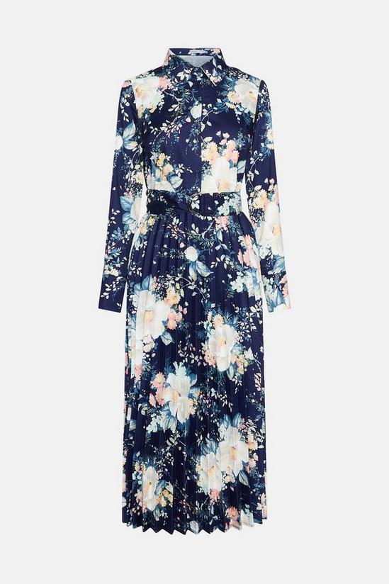 Oasis Large Floral Pleated Shirt Dress 5