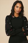 Oasis Embroidered Sleeve Collared Jumper thumbnail 1