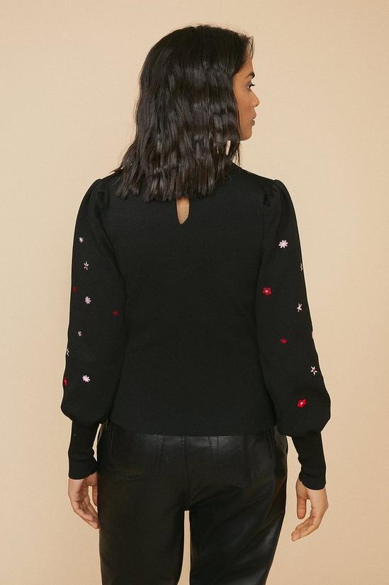 Oasis Embroidered Sleeve Collared Jumper 4
