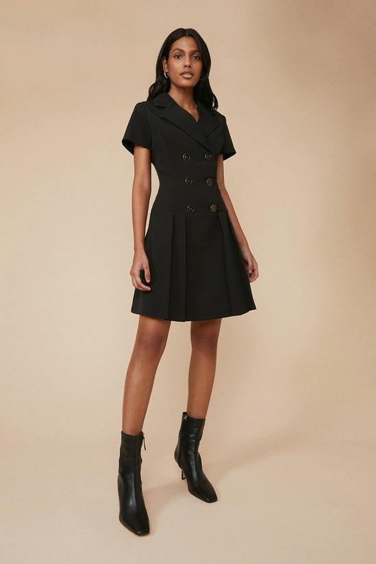 Oasis Button Front Pleated Shift Dress 1