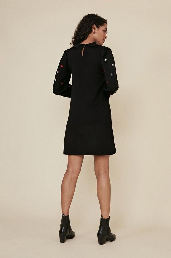 Oasis Embroidered Long Sleeve Collared Dress 3