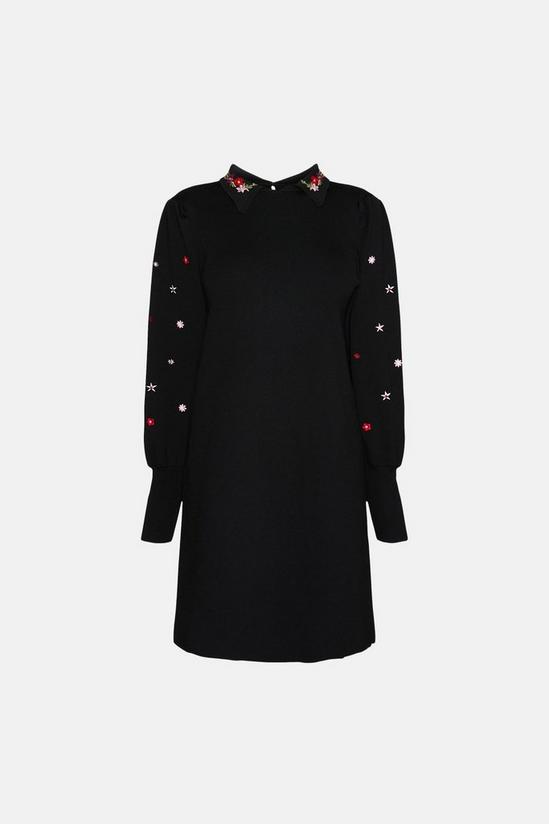 Oasis Embroidered Long Sleeve Collared Dress 4