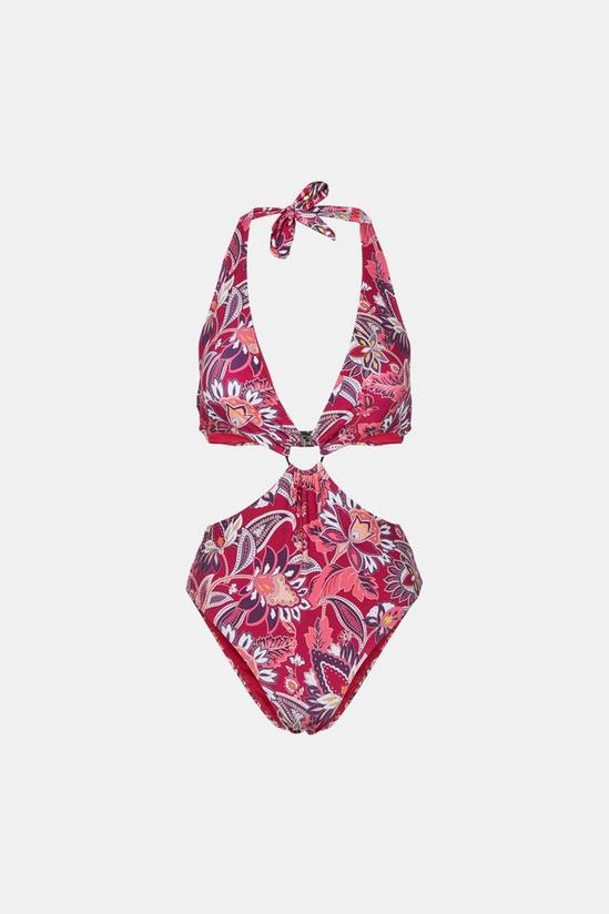 Oasis Shiny Paisley Cut Out Swimsuit 5