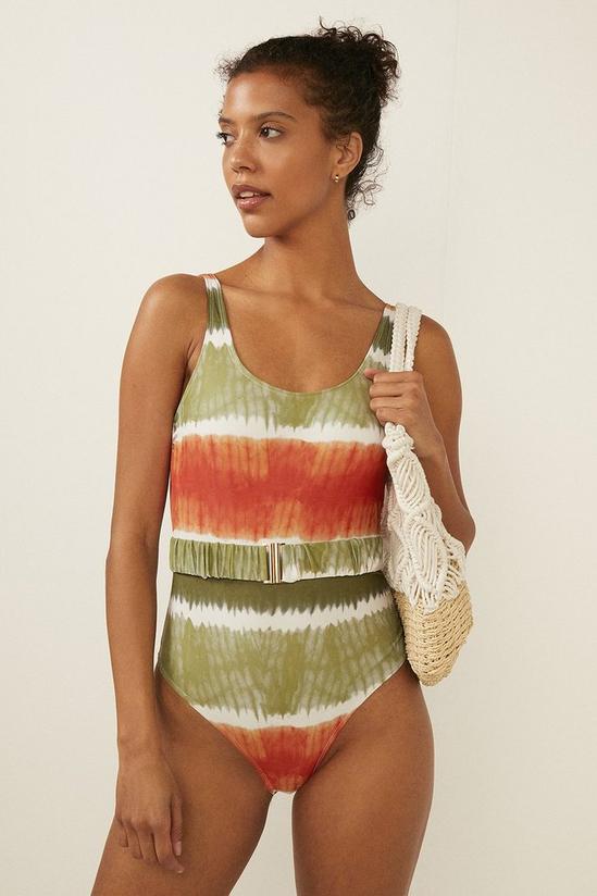 Oasis Belted Blurred Stripe Swimsuit 4