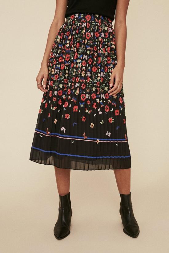 Oasis Floral Border Printed Skirt 1