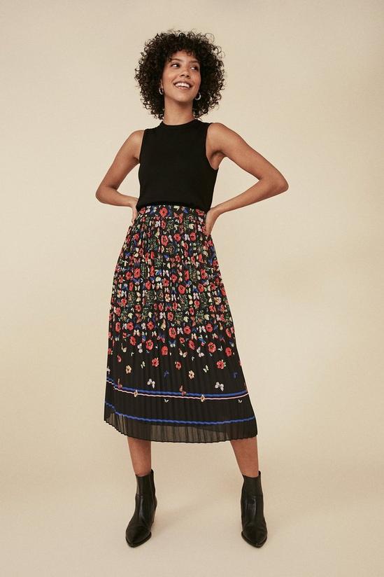 Oasis Floral Border Printed Skirt 2