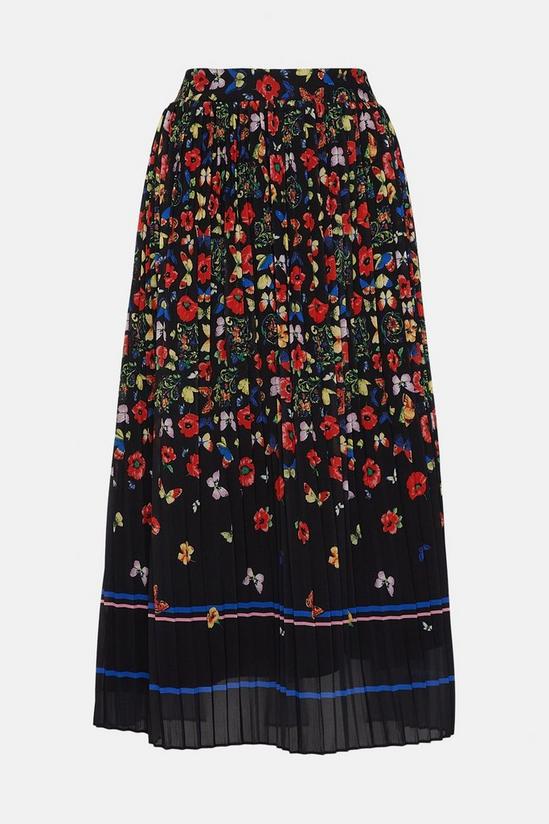 Oasis Floral Border Printed Skirt 5