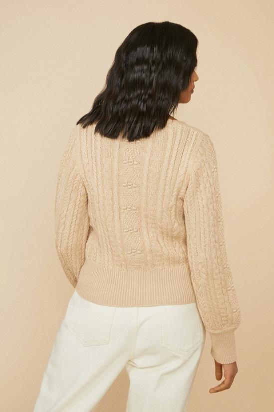 Oasis Cable Puff Sleeve Cardigan 3
