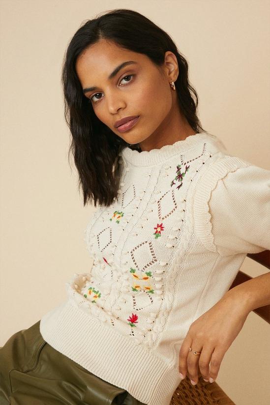 Oasis Embroidered Floral Top 1