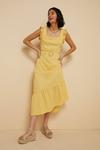 Oasis Yellow Gingham Ruffle Sleeve Midi Dress thumbnail 1