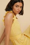 Oasis Yellow Gingham Ruffle Sleeve Midi Dress thumbnail 2