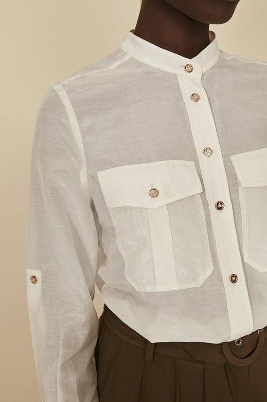 Oasis Silk Cotton Shirt With Pockets 4