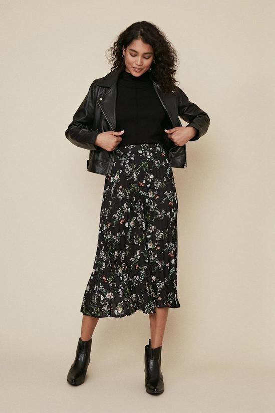 Oasis Floral Pleated Midi Skirt 2
