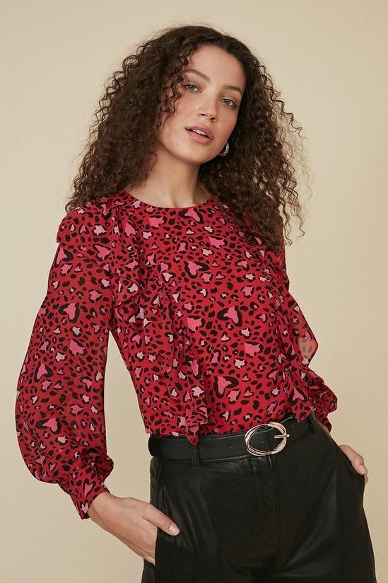 Oasis Heart Ruffle Front Blouse 1