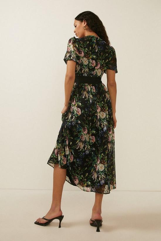 Oasis Floral Printed Dobby Chiffon Midi Dress 3