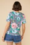 Oasis Floral Stripe Printed T Shirt thumbnail 3