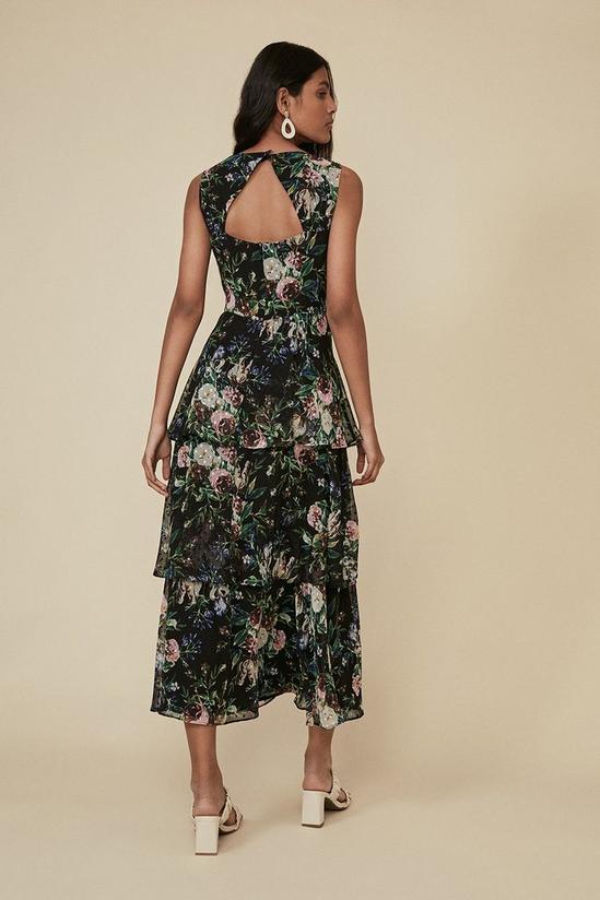 Oasis Floral Printed Layered Midi Dress 3