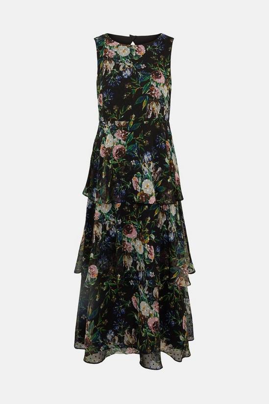 Oasis Floral Printed Layered Midi Dress 4