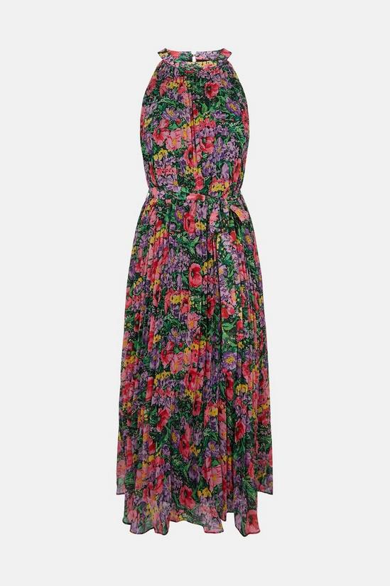 Oasis Floral All Over Pleated Halter Midi Dress 5