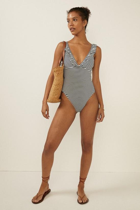Oasis Stripy Frill Detail Swimsuit 2