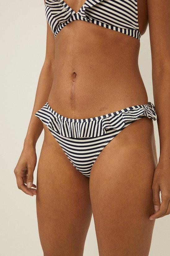 Oasis Stripy Frill Detail Bikini Bottom 4