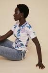 Oasis Floral Rib Ruched Side T Shirt thumbnail 1
