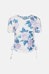 Oasis Floral Rib Ruched Side T Shirt thumbnail 5