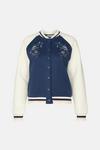 Oasis Embroidered Jersey Bomber Jacket thumbnail 5