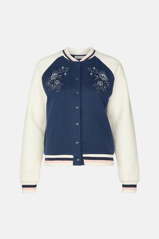 Oasis Embroidered Jersey Bomber Jacket 5