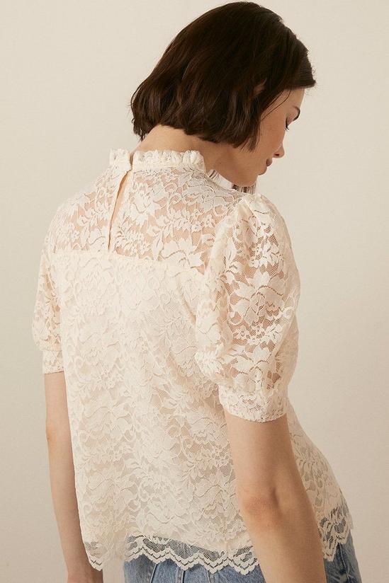 Oasis Lace Frill Puff Sleeve Top 3