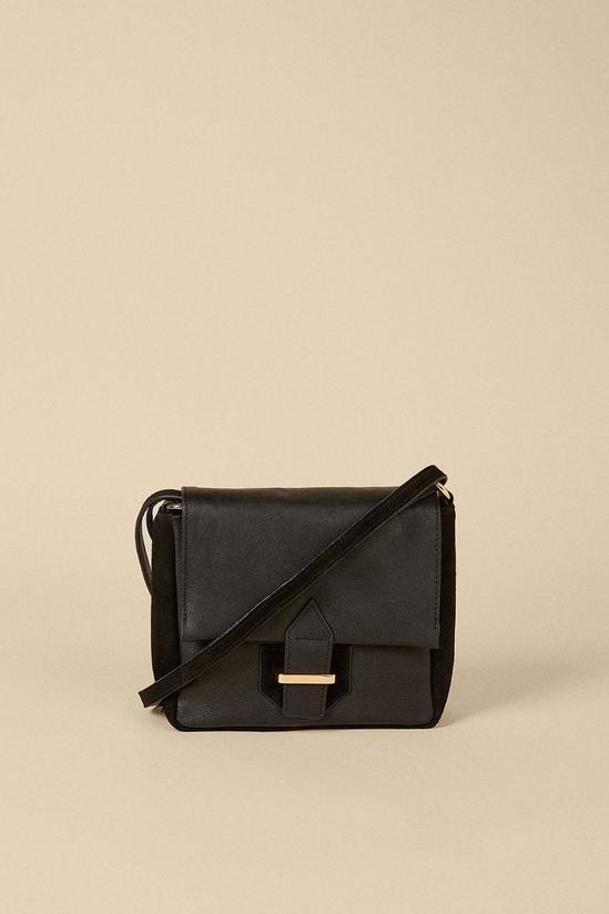 Oasis Suede And Leather Buckle Cross Body Bag 1