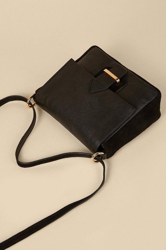 Oasis Suede And Leather Buckle Cross Body Bag 3