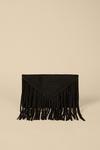 Oasis Suede Fringed Embossed Cross Body Clutch thumbnail 1