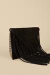Oasis Suede Fringed Embossed Cross Body Clutch thumbnail 2