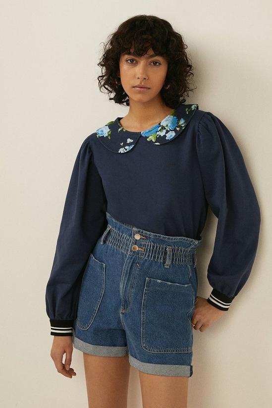 Oasis Riley Rose Printed Collar Sweatshirt 4