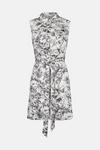 Oasis Printed Linen Mini Sleeveless Shirt Dress thumbnail 5