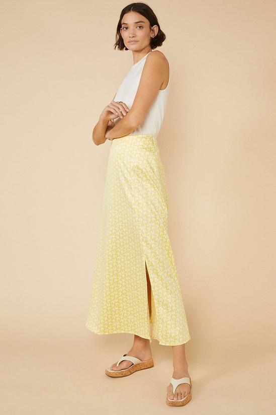 Oasis Yellow Floral Midi Skirt 1