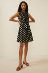 Oasis Spot Print Linen Mini Sleeveless Shirt Dress thumbnail 1