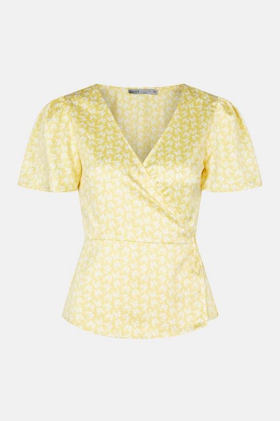 Oasis Yellow Floral Wrap Top 5