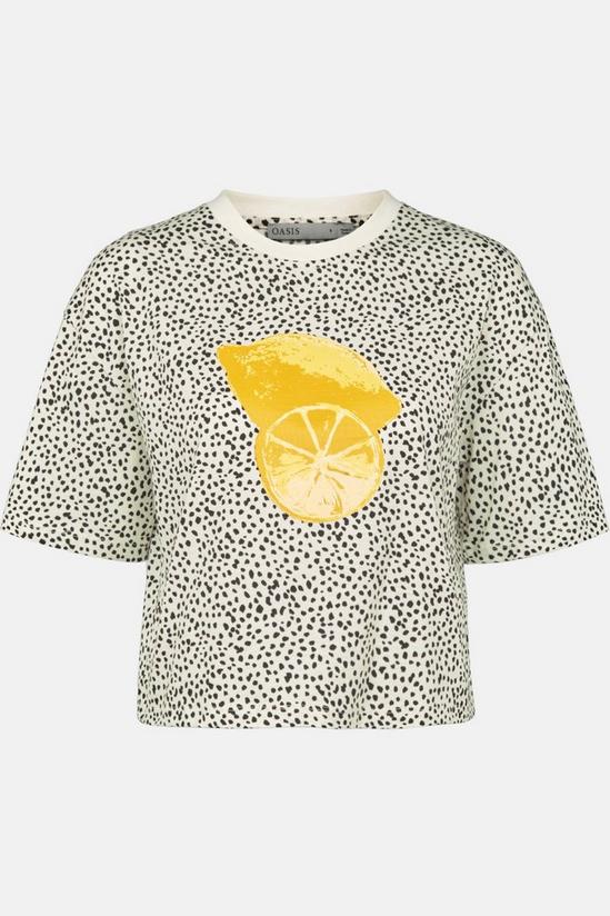 Oasis Cotton Lemon Printed T Shirt 4