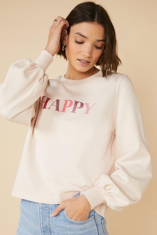 Oasis Happy Foil Printed Sweatshirt 1