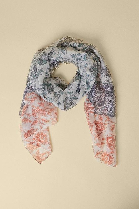 Oasis Paisley Boarder Lightweight Scarf 1