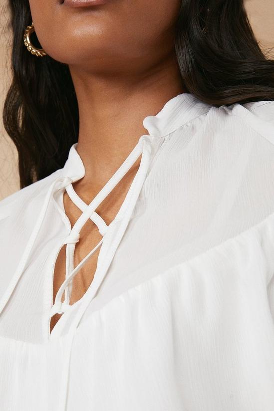Oasis Lace Up Frill Detail Blouse 4