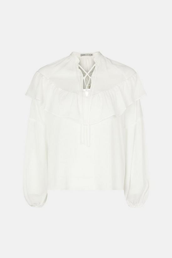 Oasis Lace Up Frill Detail Blouse 5