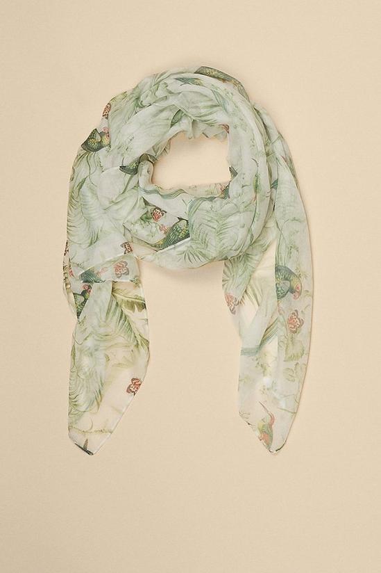 Oasis Floral Parrot Lightweight Scarf 1