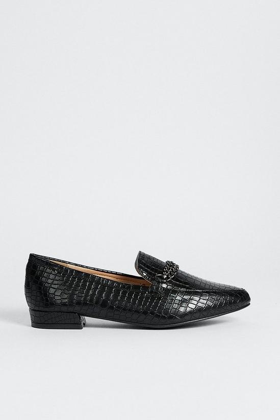 Oasis Croc Textured Chain Slip On Loafer 1