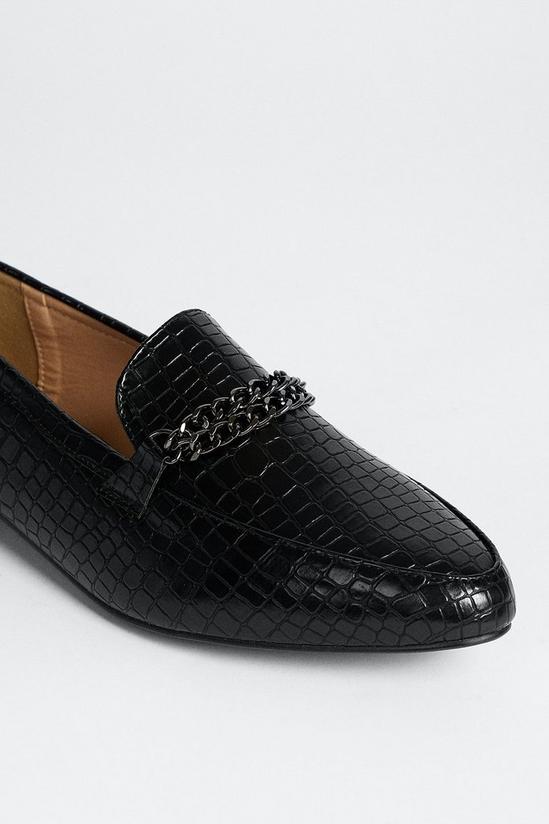 Oasis Croc Textured Chain Slip On Loafer 3