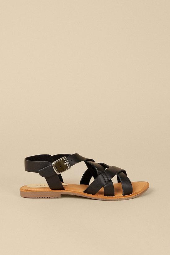 Oasis Leather Cross Over Sandal 1