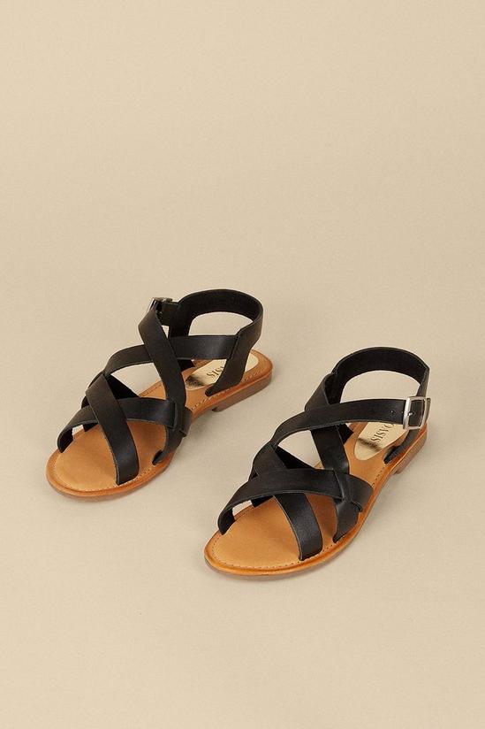 Oasis Leather Cross Over Sandal 2