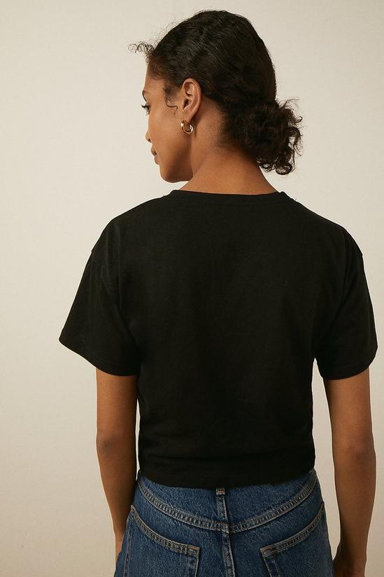 Oasis Linen Mix Tie Front T Shirt 3